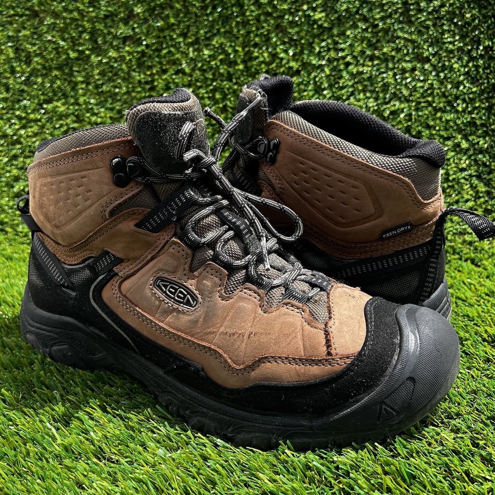 KEEN Boots Men Size 9 Targhee IV Mid Waterproof Hiking Bison Black Sneakers